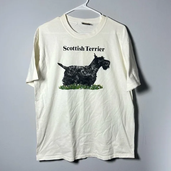 Vintage 90s Scottish Terrier Touch of Gold by Spring Ford Graphic Tee Large - Picture 3 of 9